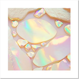 Opal Gemstone Gold Pastel Texture Posters and Art